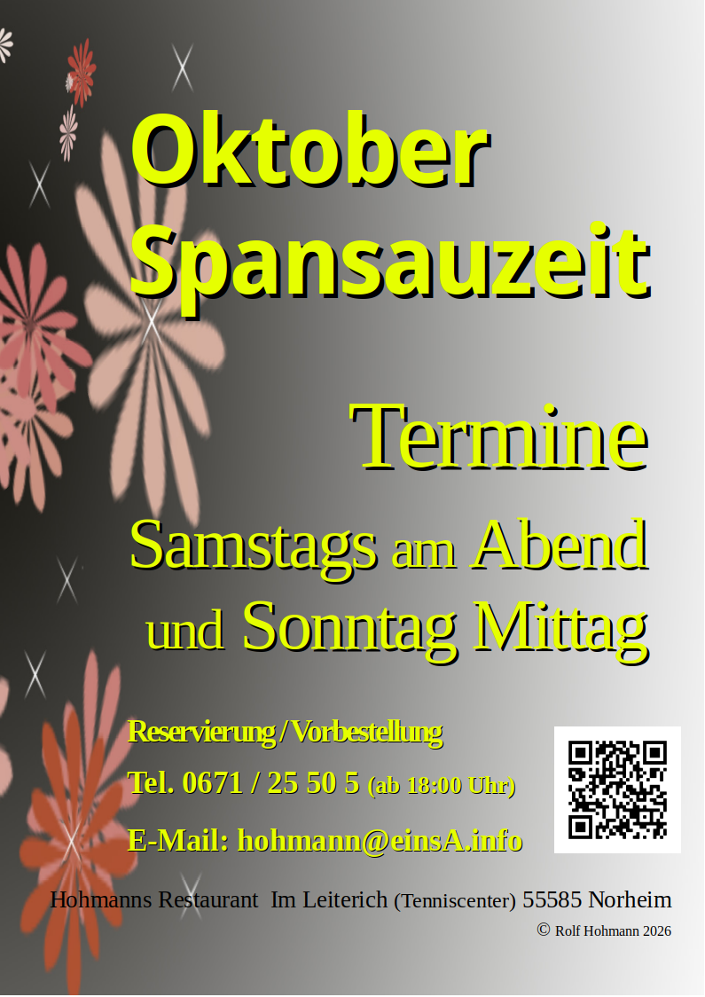 Termine Spansau essen in Hohmanns Restaurant Im Leiterich (tenniscenter) 55585 Norheim